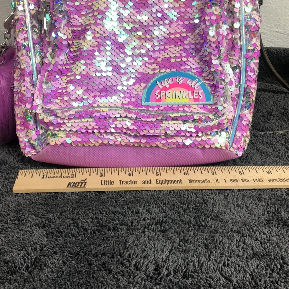 Justice‎ sequined backpack purple